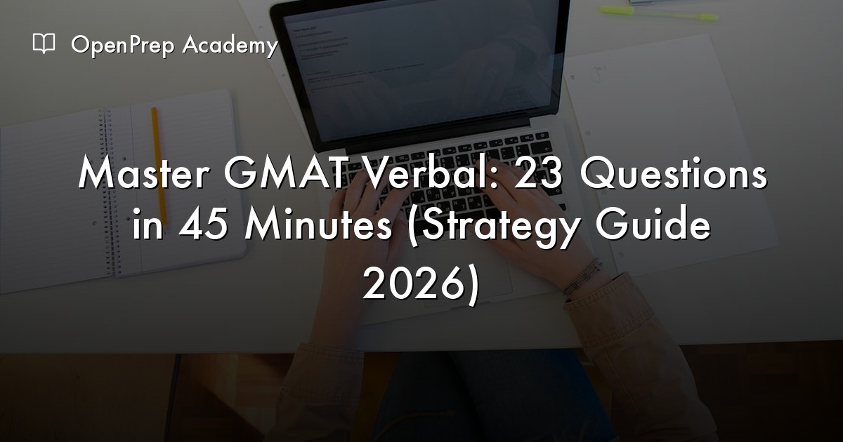 GMAT Verbal Timing Strategy: Managing 23 Questions in 45 Minutes